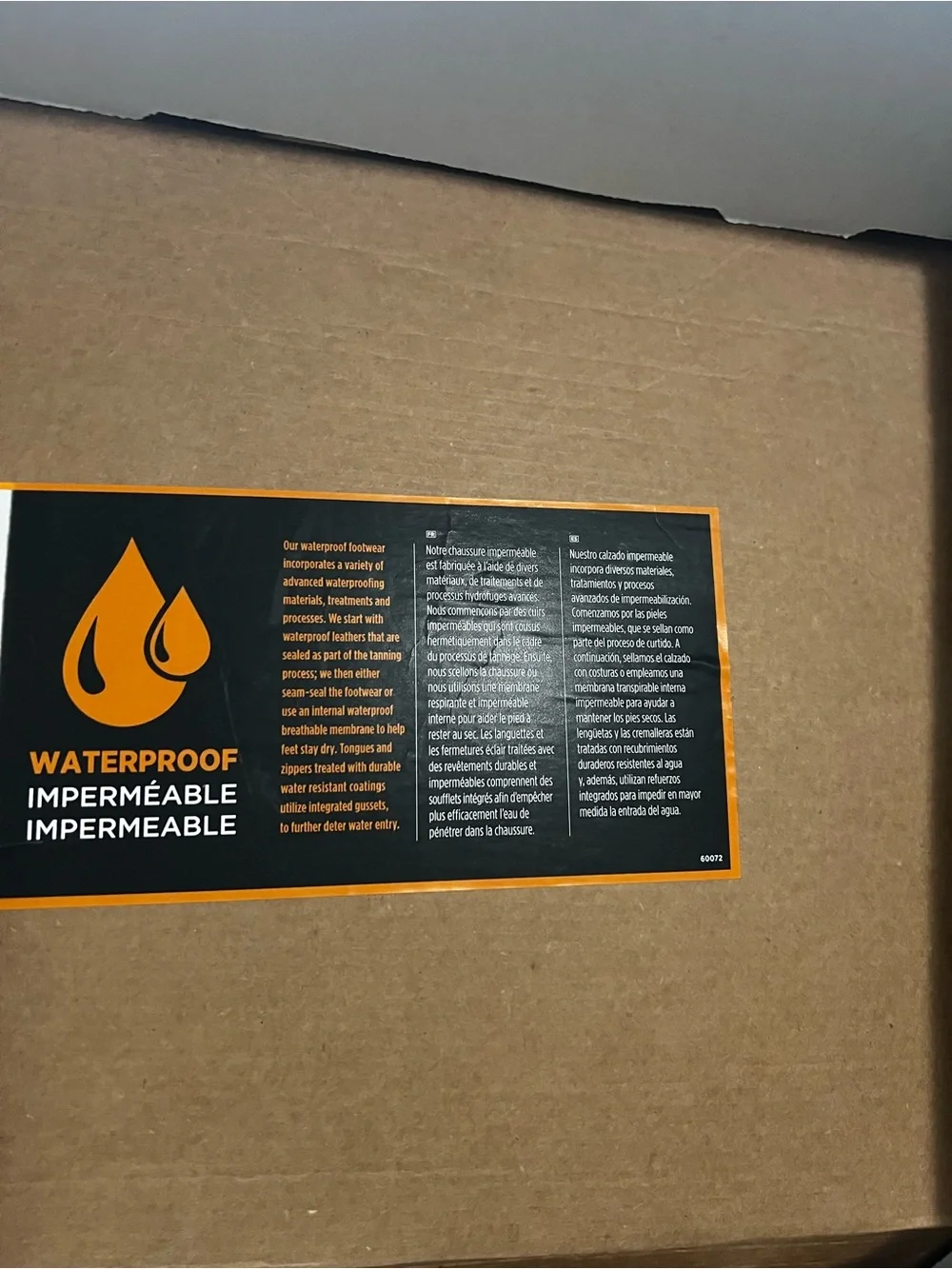 Timberland PRO Wheat/Black Work Boot Box Featuring Orange Branding